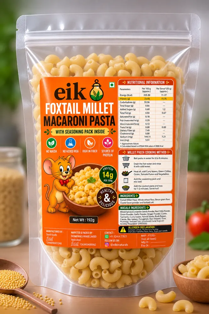 Foxtail Millet Macaroni Pasta